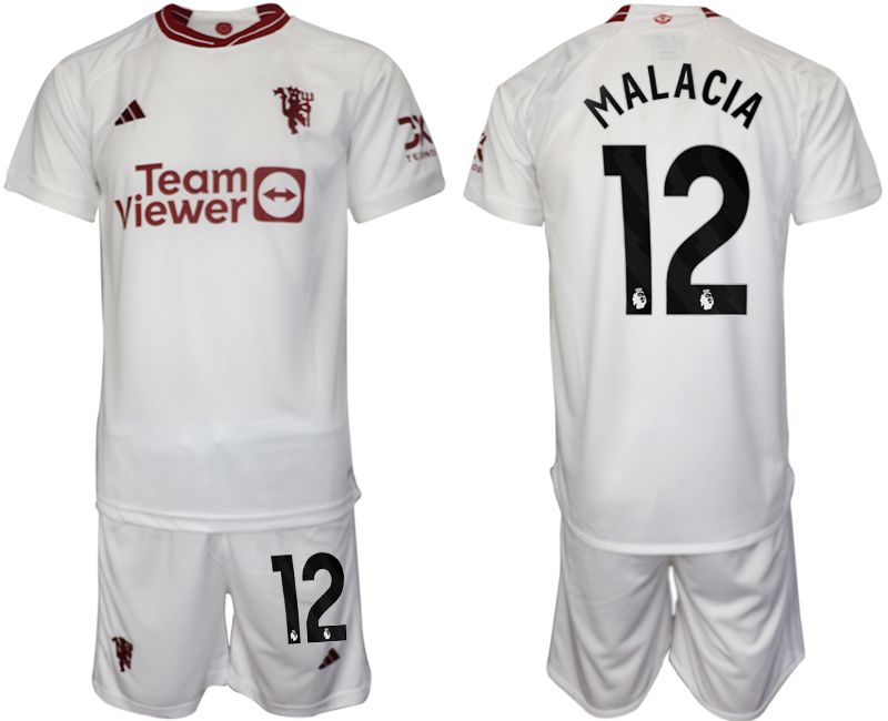 Men 2023-2024 Club Manchester United away white 12 Soccer Jersey